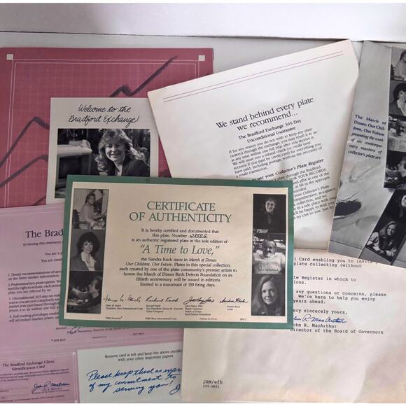 Vintage 1989 Sandra Kuck Collector Plate – “A Time to Love” – COA Included - Picture 4 of 4